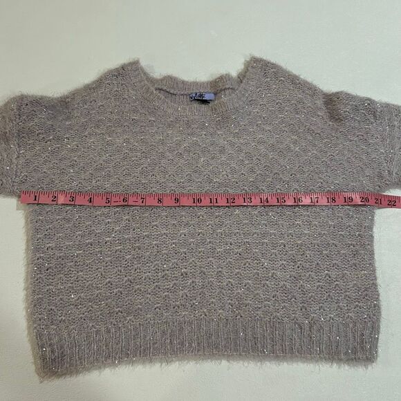 Vylette Lilac Fuzzy Metallic Knit Cropped Sweater Women’s Small Cozy Soft Glam - Picture 5 of 5